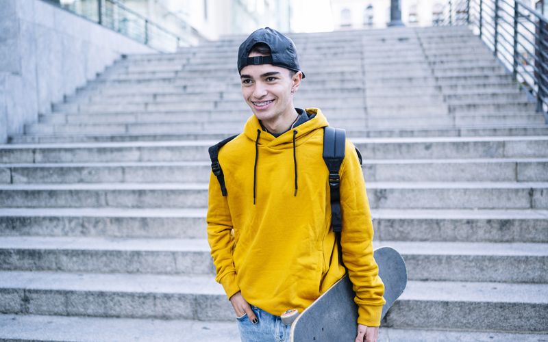 boy with skateboard