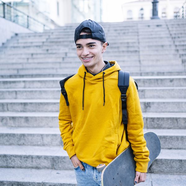 boy with skateboard